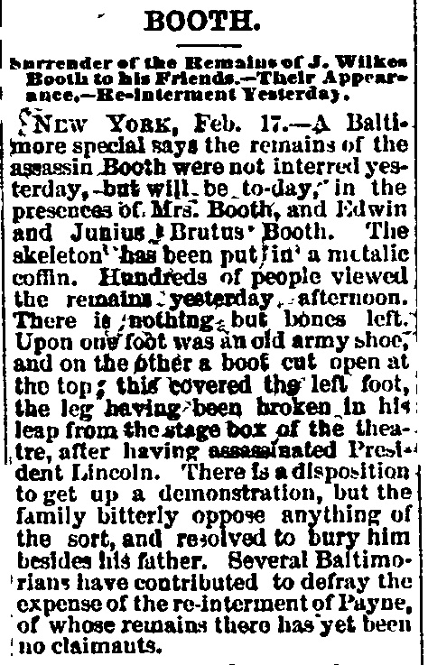 Booth's Remains article