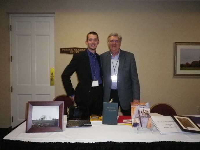 Judges Richard Hughes and I at our author's hour table to discuss the Garrett family