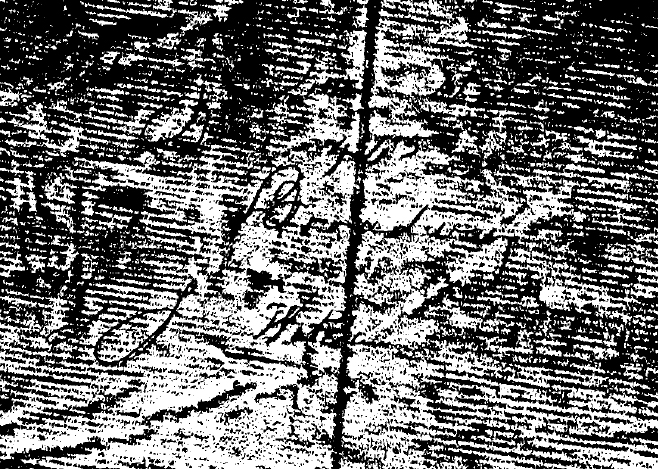 The inside of Booth's boot. it is inscribed, "Henry Luz, Maker, 445 Broadway, J. Wilkes"