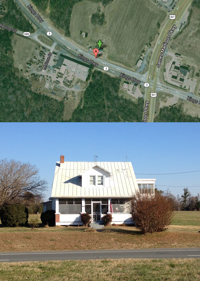 Site of the McDaniel House where is claimed John Wilkes Booth and David Herold were fed a meal while travelling through King George County on April 24th, 1865.