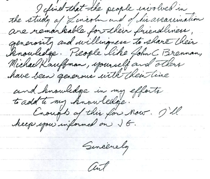 Art's letter 1977