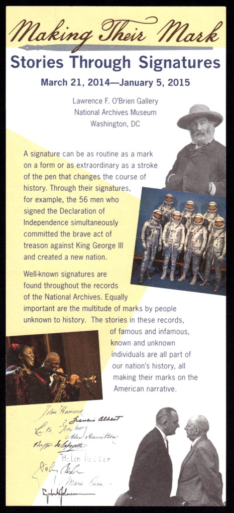 Making Their Mark exhibit card