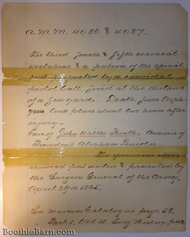 Booth vertebrae paperwork