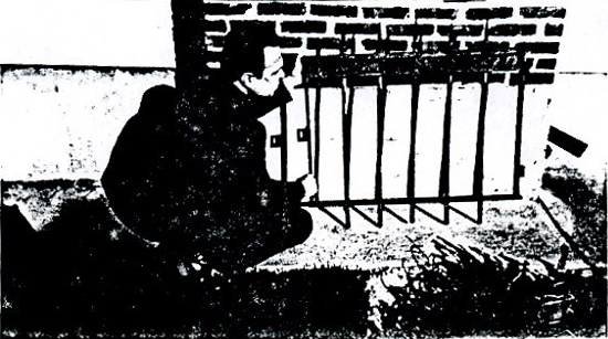 Stanley Kimmel and the gate to the Booth family cemetery