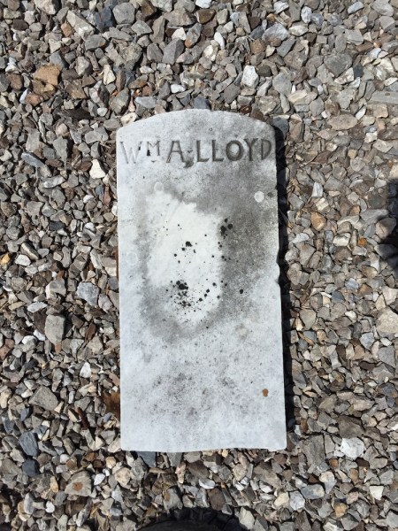 The possible gravestone for William Lloyd, father of John M. Lloyd