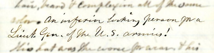 Wilbur diary describing Grant