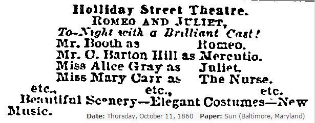 1860 Performing with Edwin Alice Gray