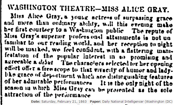 1863 First time in Washington