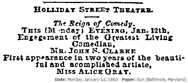 1863 Return to Baltimore 1 Alice Gray