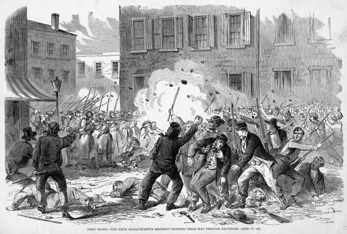Baltimore Riot 1861 Harper's