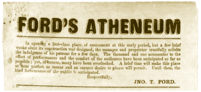 Ford's Atheneum 1862