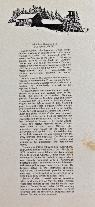 Boston Corbett Supper Club Menu 3